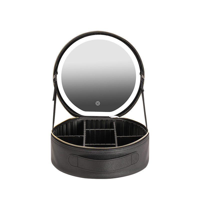 Glamour Glow-Tasche™ Luxe Leder LED Kosmetiktasche mit LED