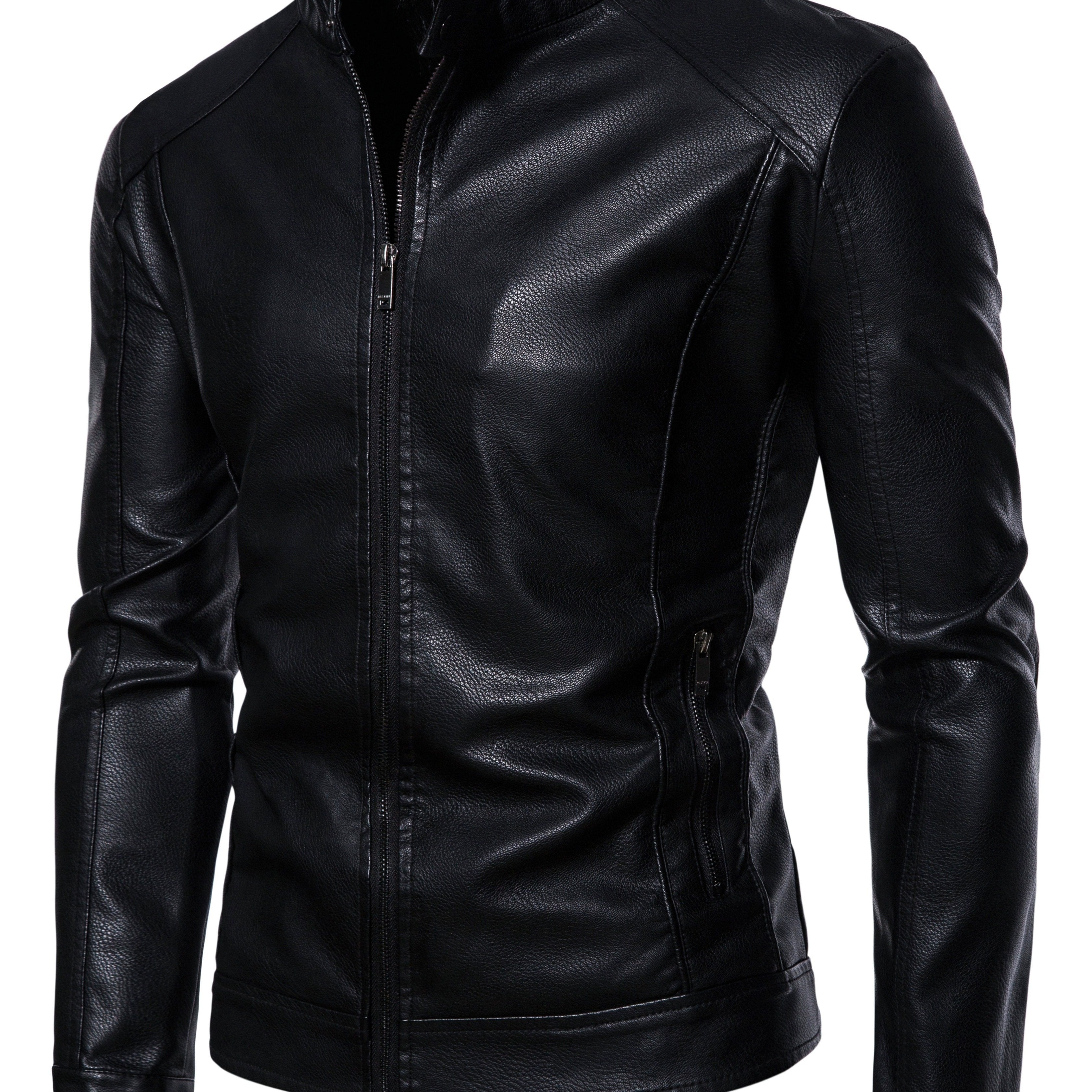 Cas | Stilvolle Kunstleder-Herrenjacke mit Fleecefutter