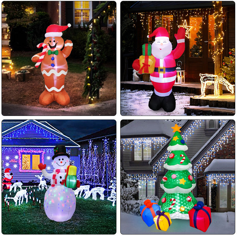 GlowDecor™ – Festive LED Santa & Snowman Inflatables for Outdoor Décor