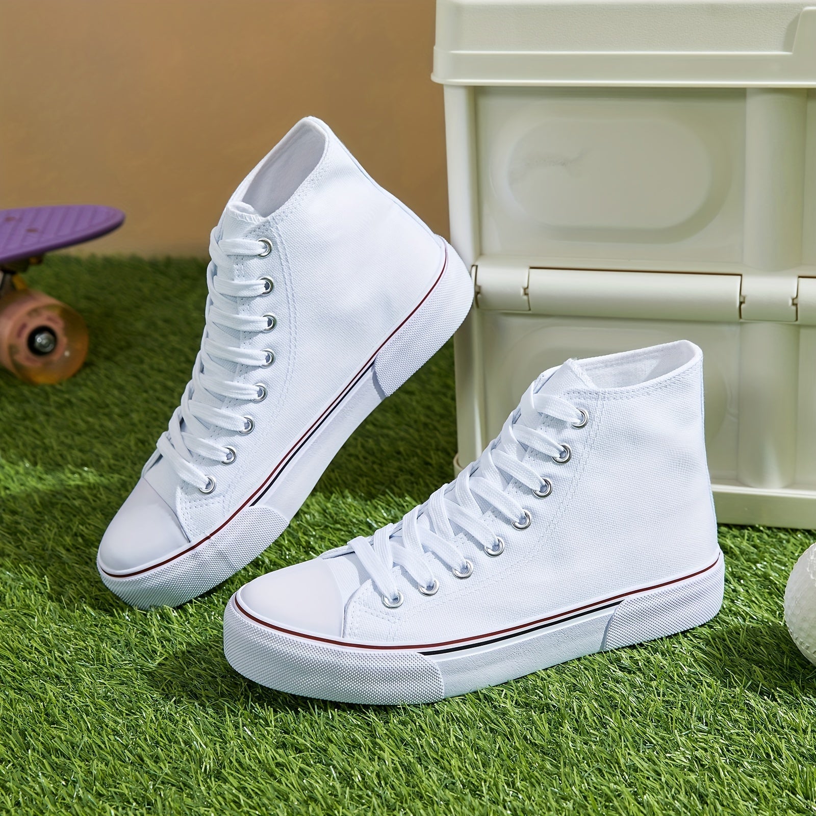 Lotte | Lässige Canvas-Turnschuhe in Uni-Farbe mit Gummisohle