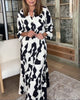 Langärmeliges Maxikleid mit Print