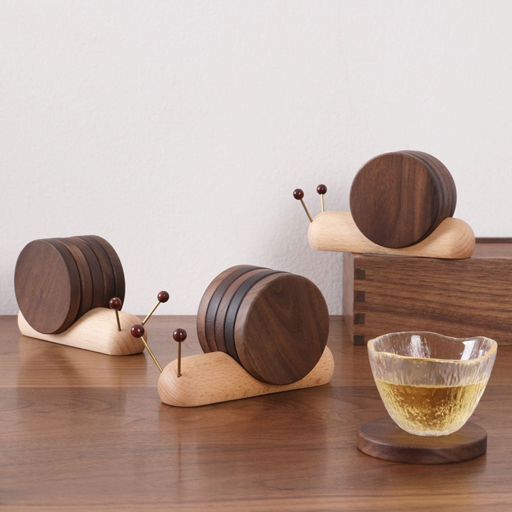 SnailWood™ - Charmante Schnecken-Untersetzer für Ihre Kaffeepause