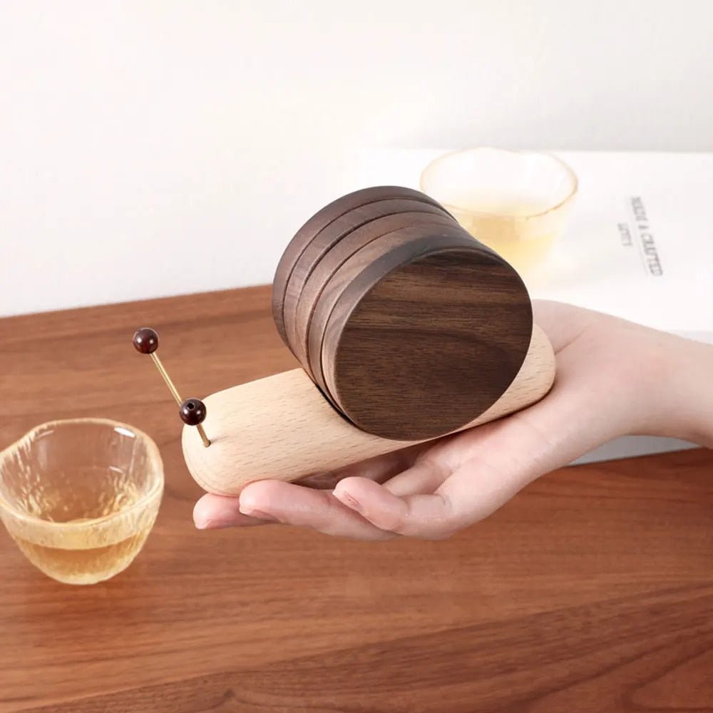 SnailWood™ - Charmante Schnecken-Untersetzer für Ihre Kaffeepause