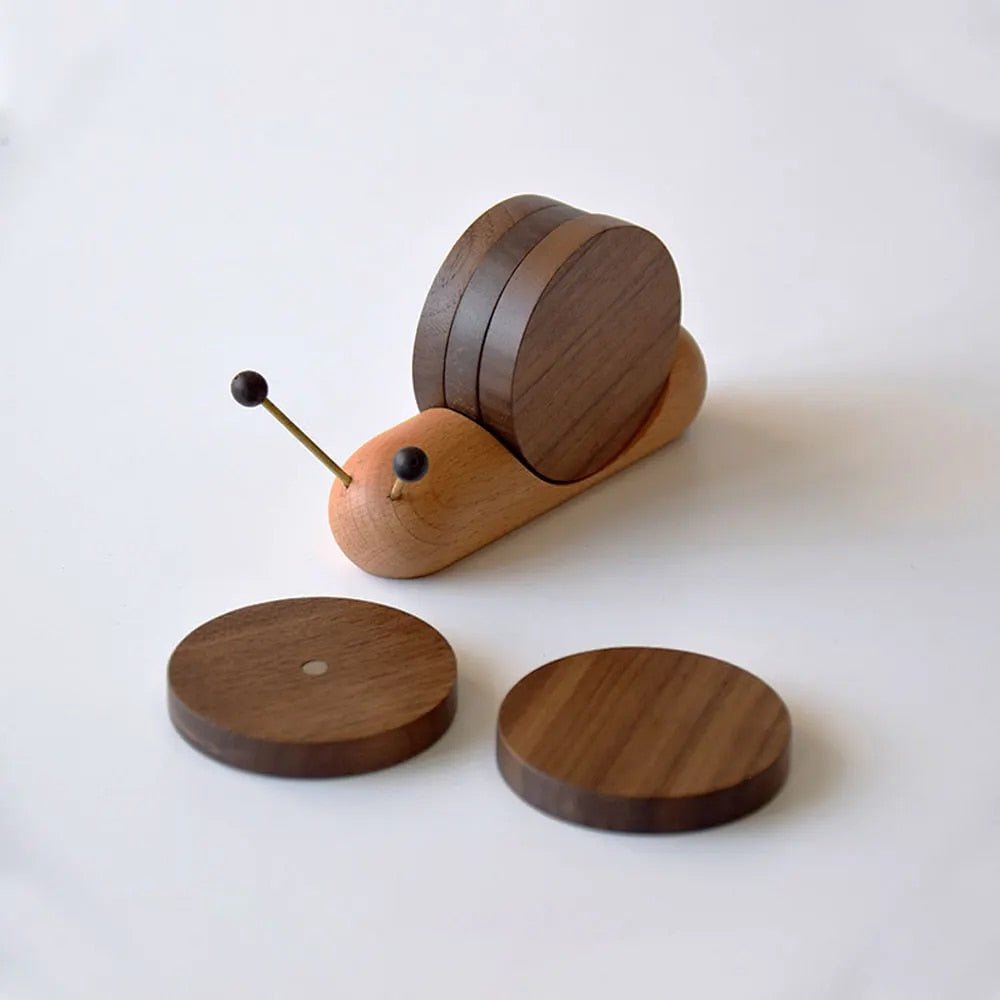 SnailWood™ - Charmante Schnecken-Untersetzer für Ihre Kaffeepause