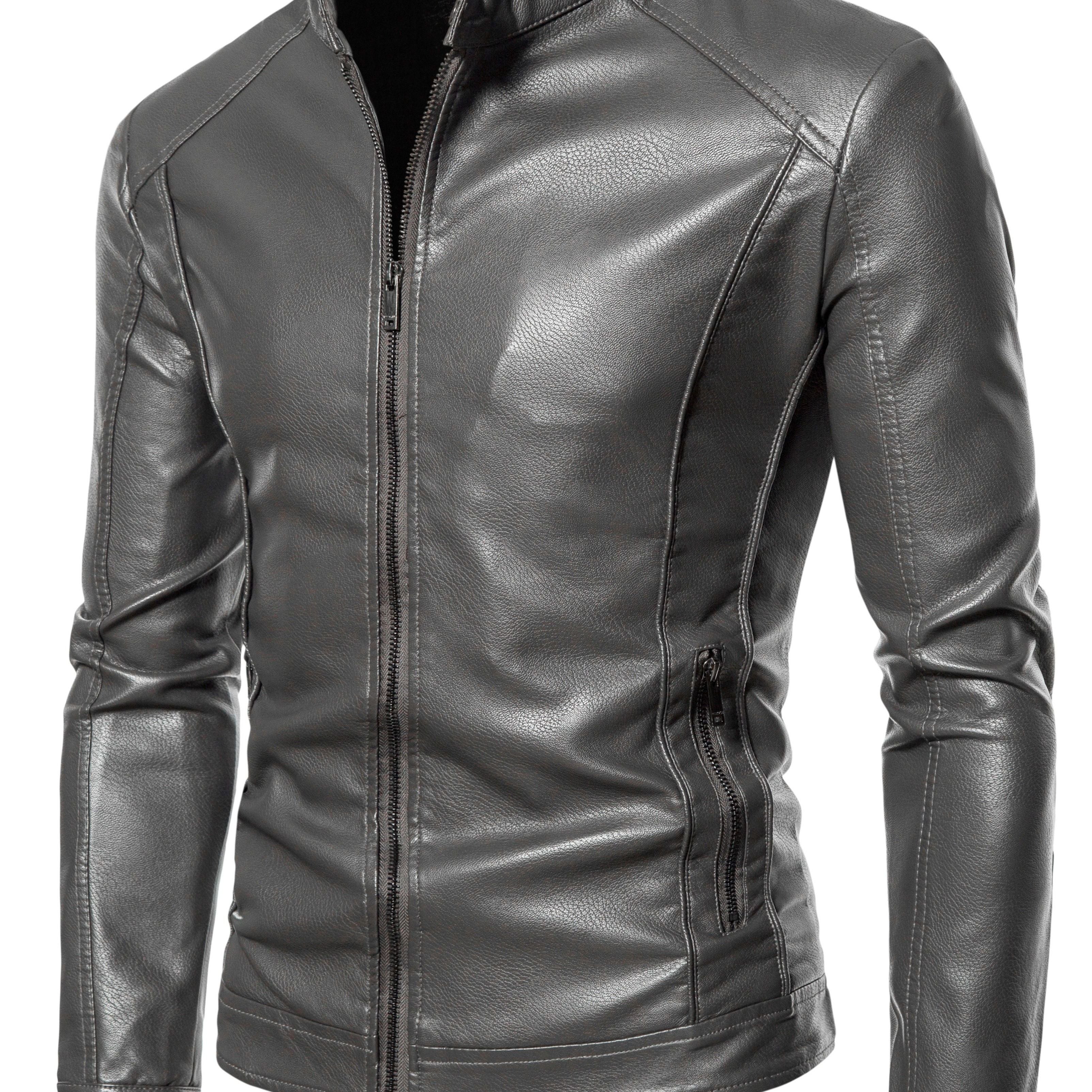 Cas | Stilvolle Kunstleder-Herrenjacke mit Fleecefutter