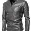 Cas | Stilvolle Kunstleder-Herrenjacke mit Fleecefutter