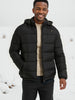 Tom | Eleganter Einfarbiger Puffer-Mantel mit Kapuze und Taschen