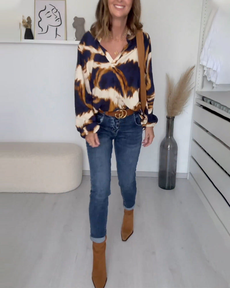 Sommerbluse mit V-Ausschnitt
