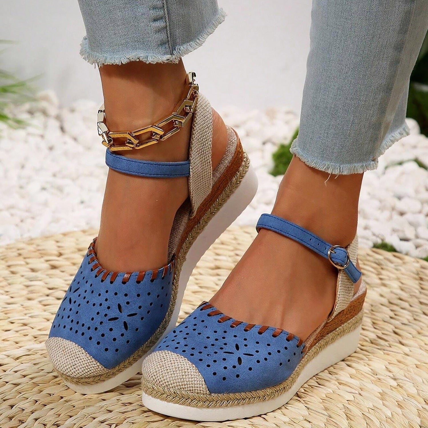 Finnyl | Espadrilles mit Mesh-Patch und kontrastierender Farbe