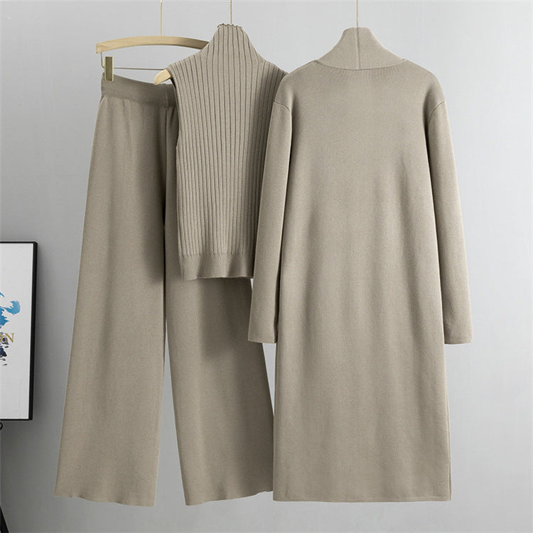 StrickEnsemble™ – Elegantes 3-teiliges Set mit Weste, Cardigan und Hose