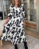 Langärmeliges Maxikleid mit Print