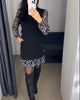 Kleid mit aufgenähter Tasche und Druck