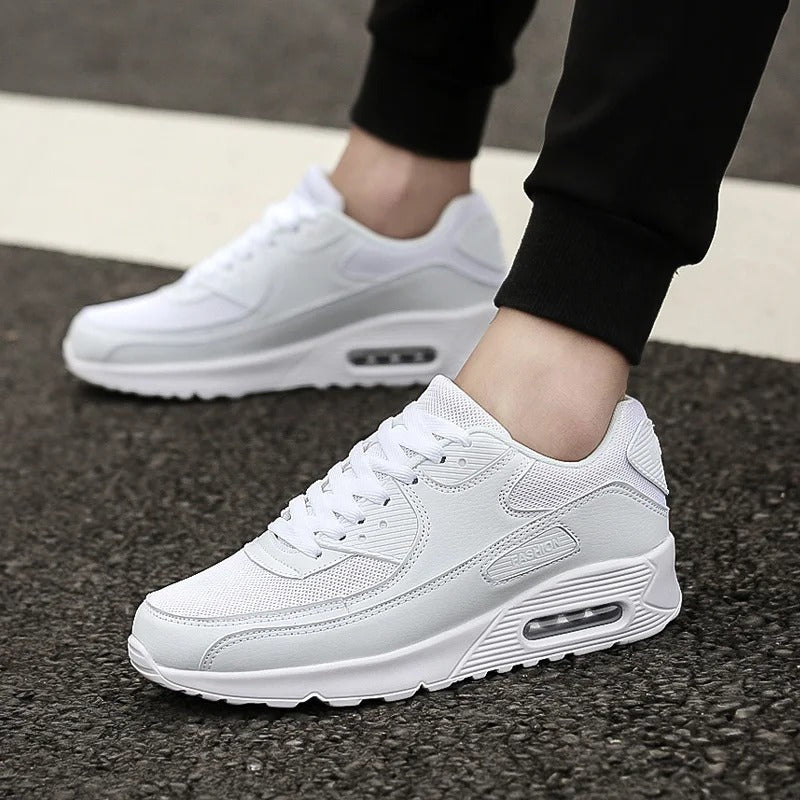 Jasper | Weiße Herren-Sneaker aus Leder mit hoher Sohle
