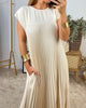 Ärmelloses, plissiertes, einfarbiges Kleid