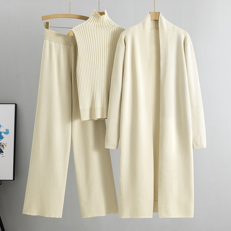 StrickEnsemble™ – Elegantes 3-teiliges Set mit Weste, Cardigan und Hose