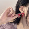 Nina | Stilvolle Rote Herz- & Schleifen-Tassel-Ohrhänger