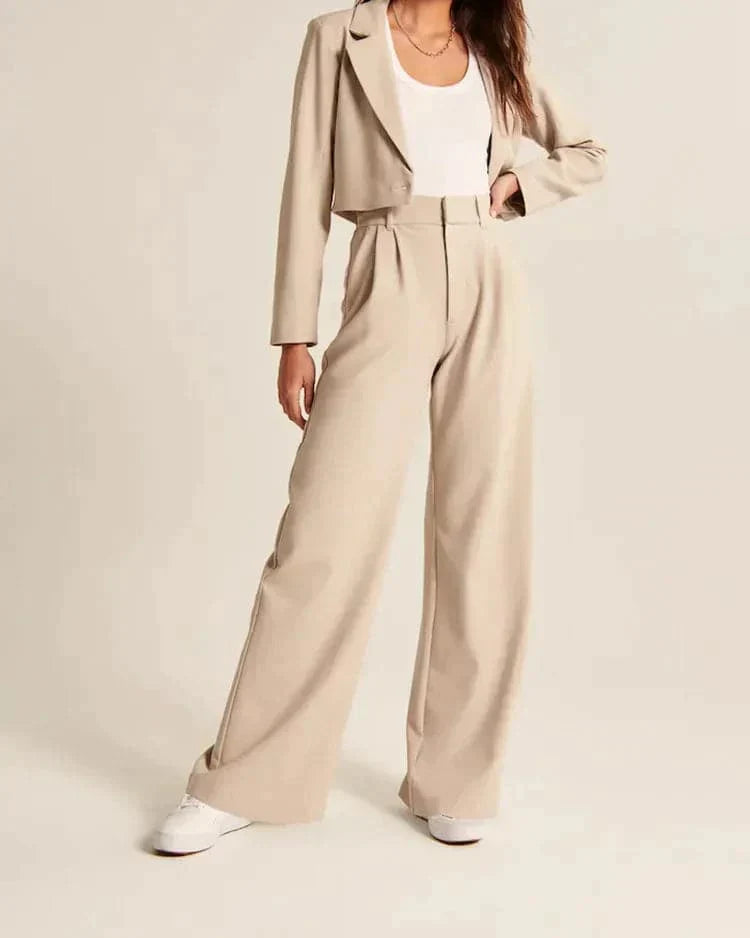 Saskia - Hose mit hoher Taille und weitem Bein