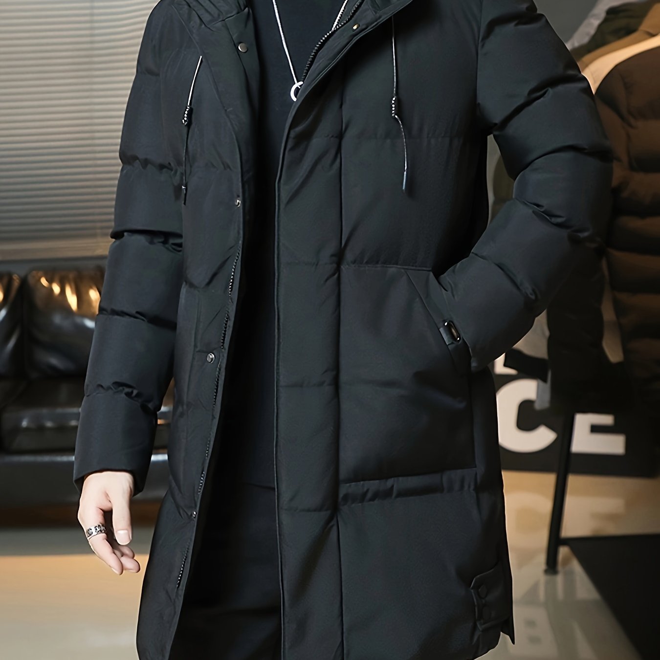 Cas | Warmer, dicker gesteppter Wintermantel für Herren