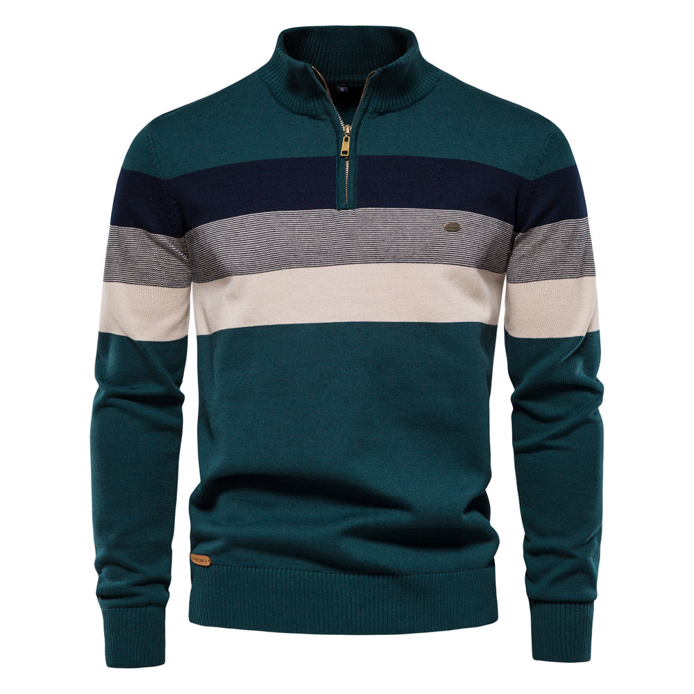 Ralph Louren | Herrenpullover mit Reißverschluss und Baumwoll-Patchwork