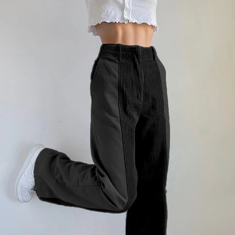 Sandra - patchwork corduroy broek met vintagelook