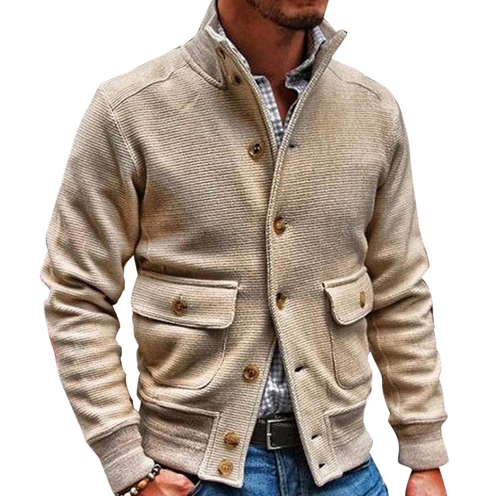 Herrenjacke Mit Stehkragen, Einfarbig