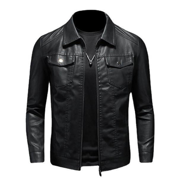 Jasper | Leder-Bikerjacke Mit Reißverschluss Und Brusttaschen