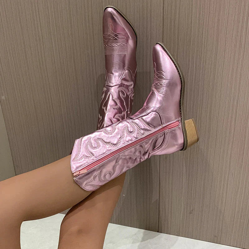 Fleur | Elegant Metallic-Cowboystiefel