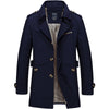 Floris | Khakifarbener langer Mantel im Business-Stil
