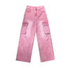 Neriah - Rosa gewaschene Jeans