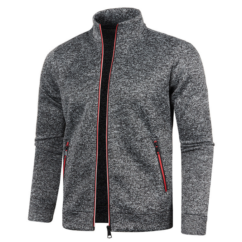 Christian | Winddichte Herren-Strickjacke mit Taschen und Stehkragen