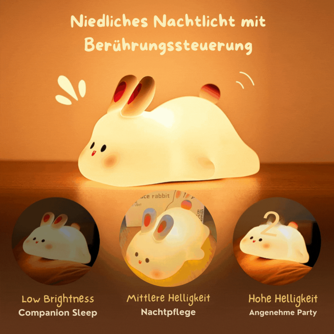 RabbitGlow™ - Der süße, kneadbare Nachtbegleiter für sanftes Einschlafen.