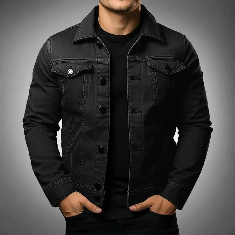 Jelle | Schwarze leichte Herren-Jeansjacke