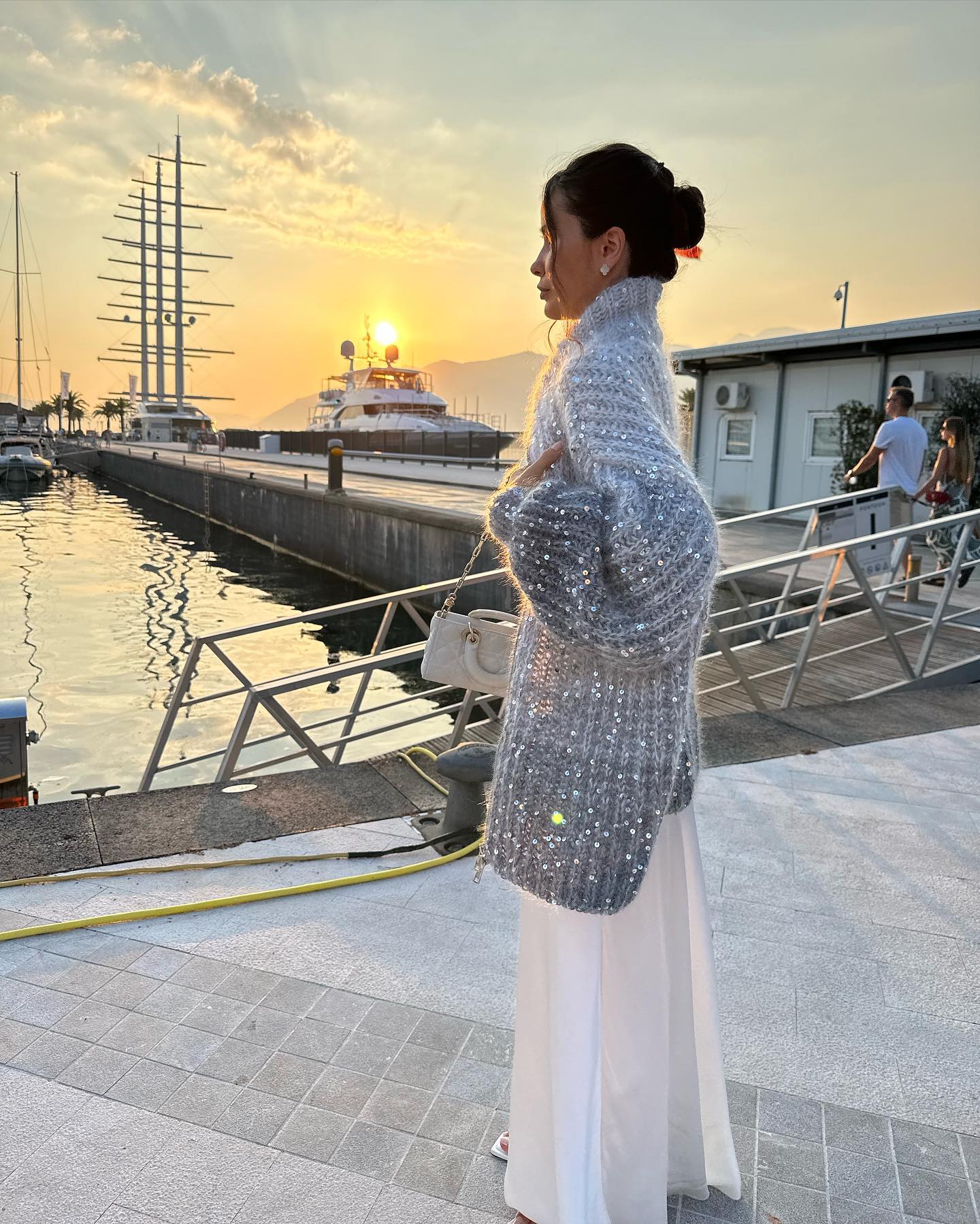 Lustrous™ Gestrickte Pulloverjacke mit Pailletten