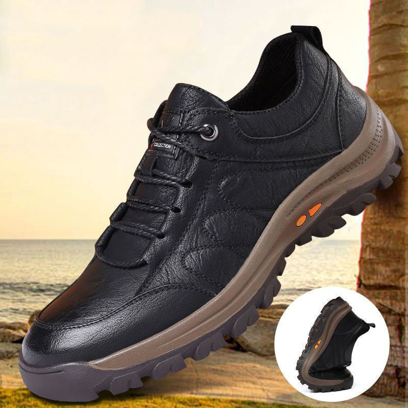 Van Bomme | Schwarze atmungsaktive Leder-Herrenschuhe